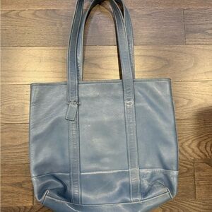 Coach Blue Leather Tote Bag